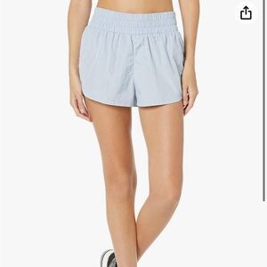 NWT Varley Kallin Metallic Zen Blue running shorts